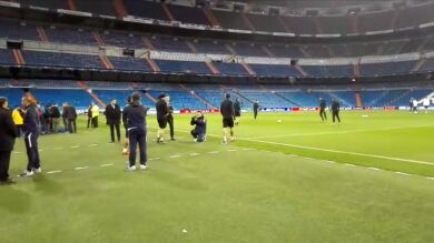 Guasch, en el entreno del PSG: 