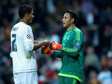 Keylor, al finalizar el partido frente al PSG Keylor, al finalizar el partido frente al PSG
