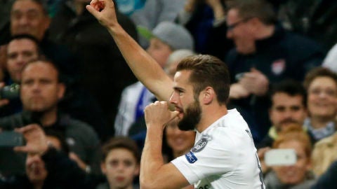 Nacho, celebrando su gol ante el PSG