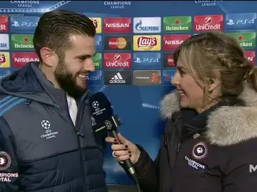 Nacho, con Susana Guasch tras el partido Nacho, con Susana Guasch tras el partido