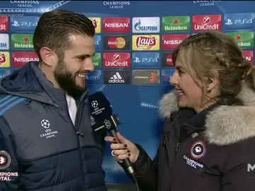 Nacho, con Susana Guasch tras el partido Nacho, con Susana Guasch tras el partido