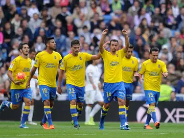 Las Palmas celebrando el gol ante el Real Madrid Las Palmas celebrando el gol ante el Real Madrid