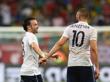 Valbuena y Benzema con la selección francesa
