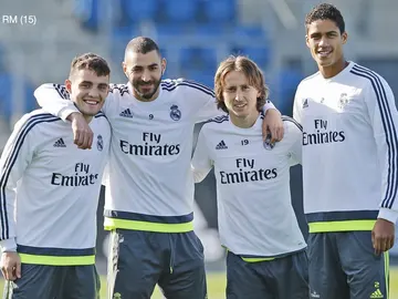 Kovacic, Benzema, Modric y Varane Kovacic, Benzema, Modric y Varane
