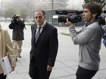 Tebas presta declaración como testigo en Pamplona