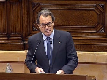 Artur Mas, durante el debate de investidura en el Parlament