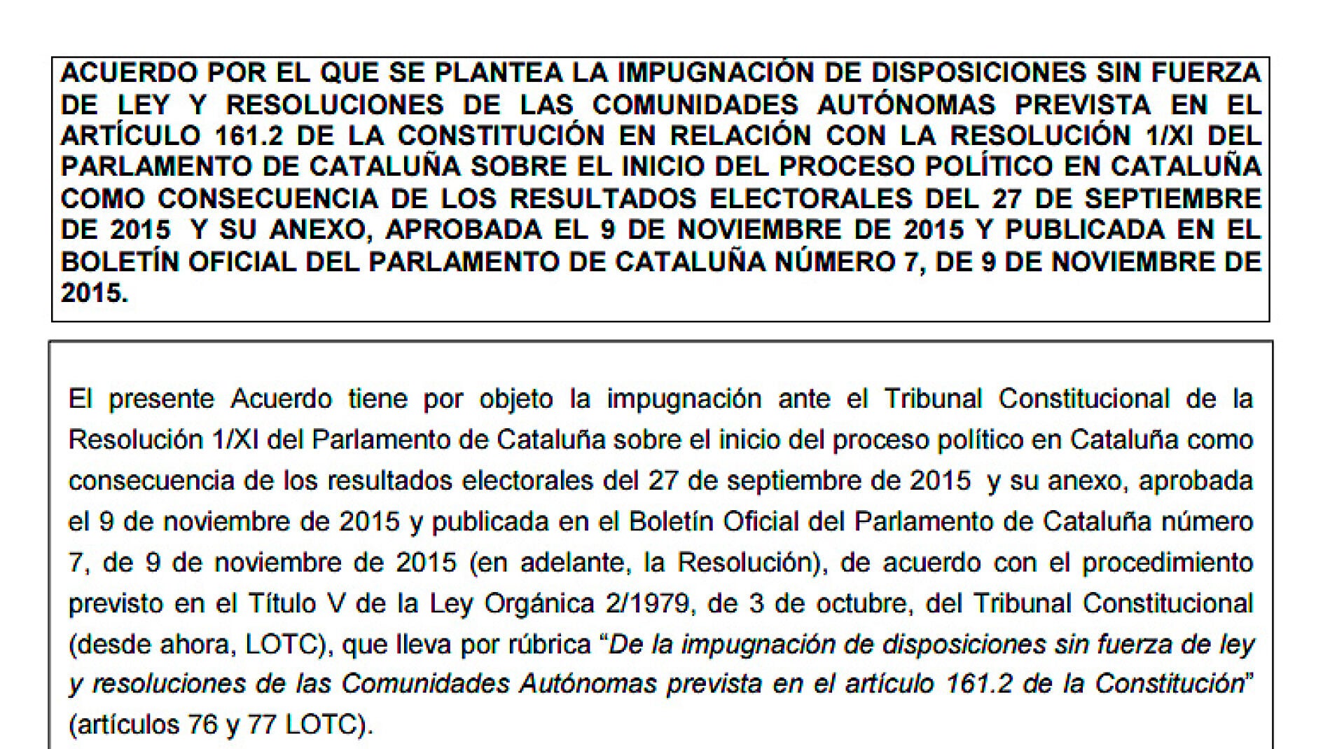 Recurso del Gobierno ante el TC