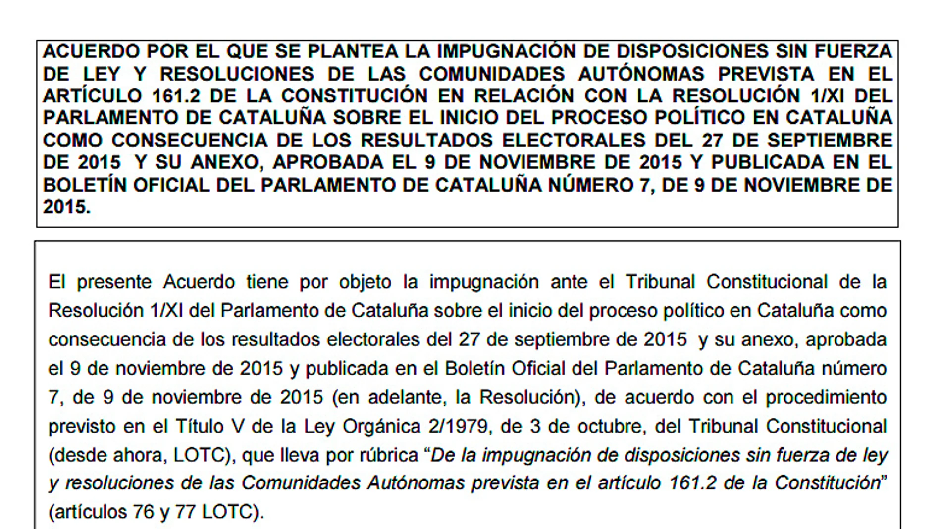 Recurso del Gobierno ante el TC Recurso del Gobierno ante el TC