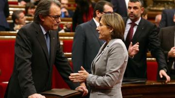 Artur Mas y Forcadell en el Parlament