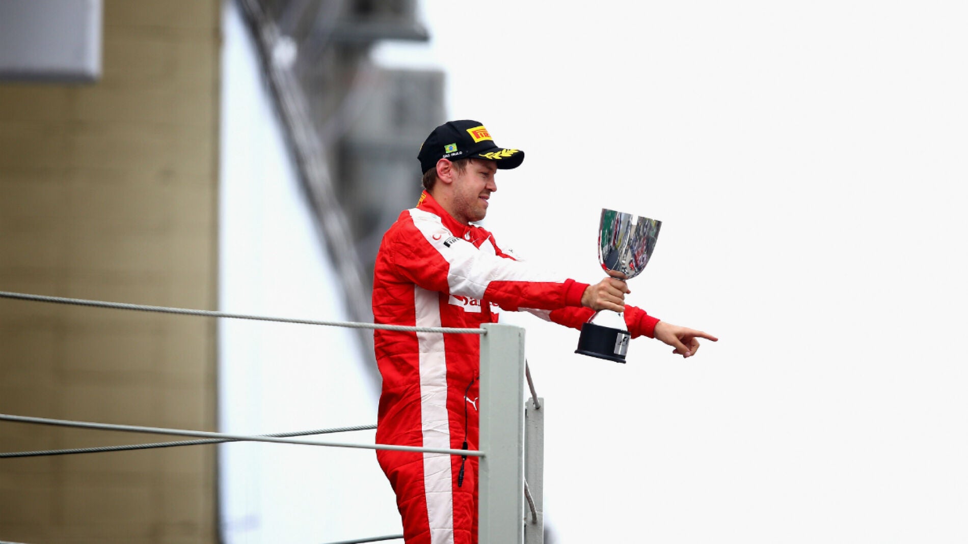 Vettel, en el podio de Brasil