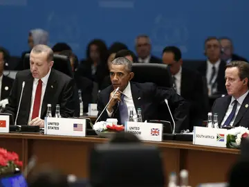 Recep Tayyip Erdogan, Barack Obama y David Cameron Recep Tayyip Erdogan, Barack Obama y David Cameron