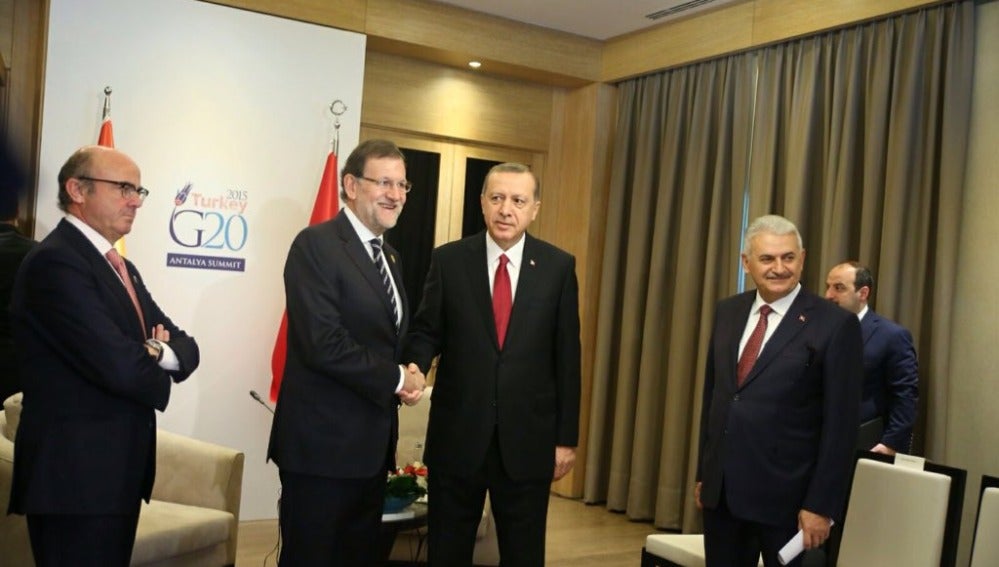 Mariano Rajoy y Recep Tayyip Erdogan durante el encuentro en el G-20