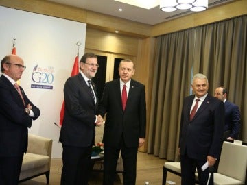 Mariano Rajoy y Recep Tayyip Erdogan durante el encuentro en el G-20