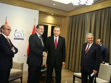 Mariano Rajoy y Recep Tayyip Erdogan durante el encuentro en el G-20 Mariano Rajoy y Recep Tayyip Erdogan durante el encuentro en el G-20