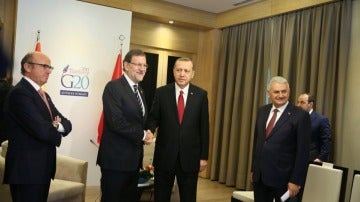 Mariano Rajoy y Recep Tayyip Erdogan durante el encuentro en el G-20