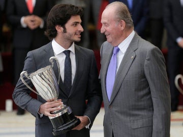 Carlos Sainz con el Rey Juan Carlos