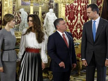 Los reyes Felipe y Letizia junto al rey Abdalá II de Jordania y la reina Rania