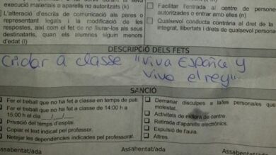 Un alumno mallorquín es amonestado por decir 