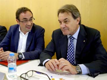 Josep Rull, al lado de Artur Mas