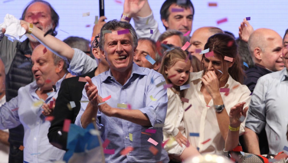 Mauricio Macri celebra el triunfo en las urnas