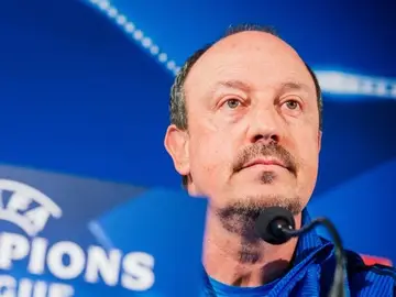 Rafa Benítez, durante la rueda de prensa Rafa Benítez, durante la rueda de prensa