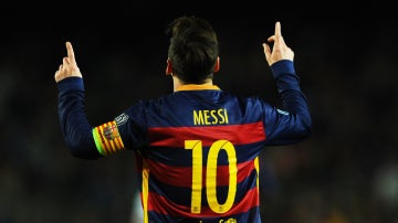 Messi celebrando su gol