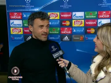 Luis Enrique, con Susana Guasch tras el partido contra la Roma Luis Enrique, con Susana Guasch tras el partido contra la Roma