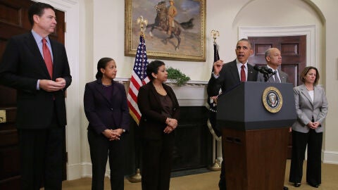 Barack Obama, junto a otros miembros de su Consejo de Seguridad Nacional