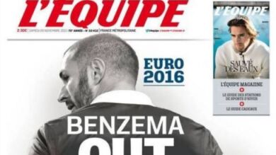 'L'Équipe' cree que Benzema no jugará la Eurocopa 2016