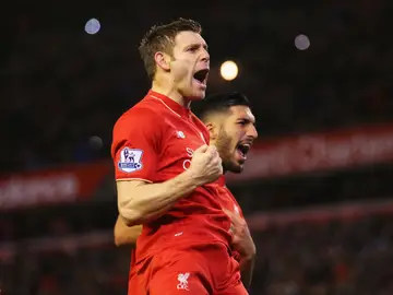 James Milner celebra un gol frente al Swansea James Milner celebra un gol frente al Swansea