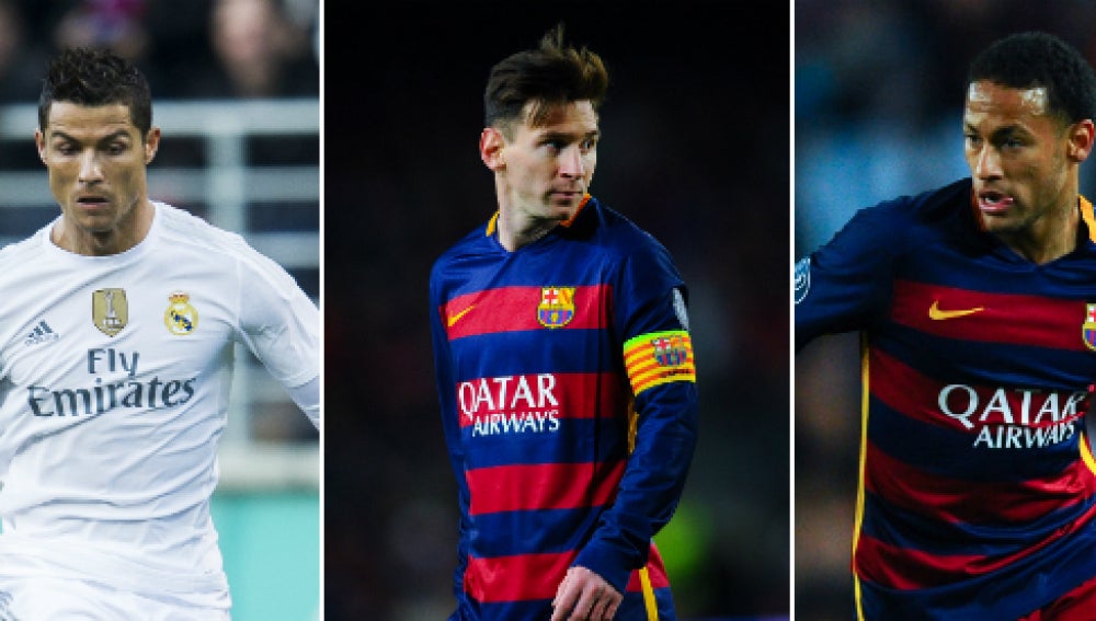 Cristiano Ronaldo, Leo Messi y Neymar