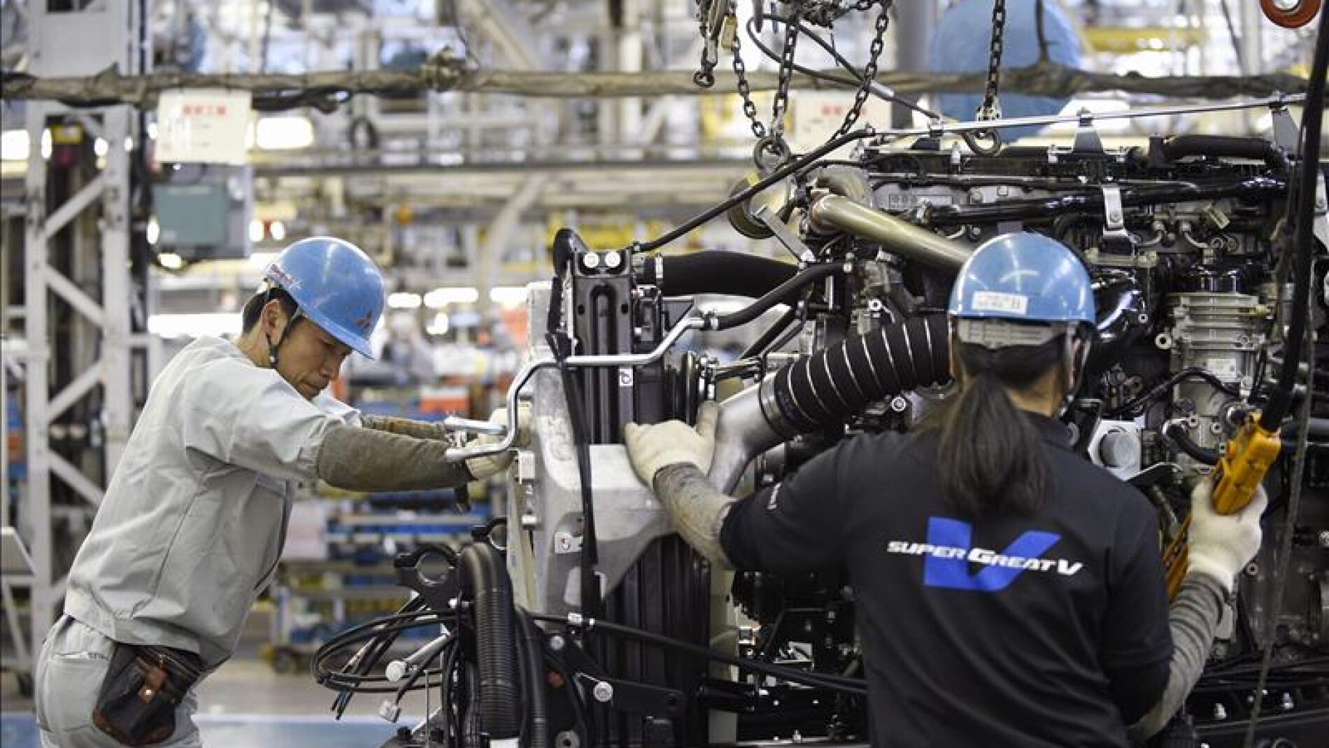 Empleados de una f&aacute;brica de coches en Jap&oacute;n