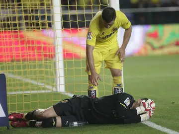 Sergio Asenjo, en el momento en el que se produjo la lesión Sergio Asenjo, en el momento en el que se produjo la lesión