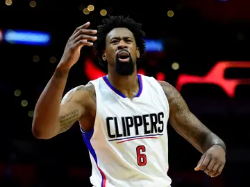 DeAndre Jordan se lamenta en una acción de partido con los Clippers DeAndre Jordan se lamenta en una acción de partido con los Clippers