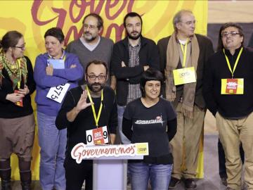 El diputado de la CUP Benet Salelles durante su intervención en un acto 