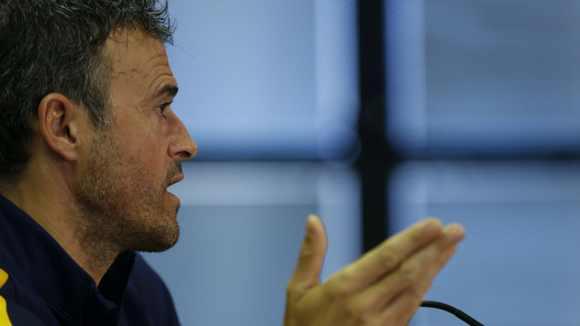 Luis Enrique, durante una rueda de prensa