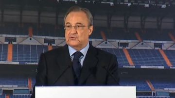 Florentino Pérez, durante la rueda de prensa