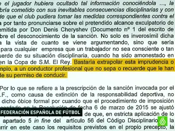 Un extracto del escrito del Juez Único sobre el caso Cheryshev Un extracto del escrito del Juez Único sobre el caso Cheryshev