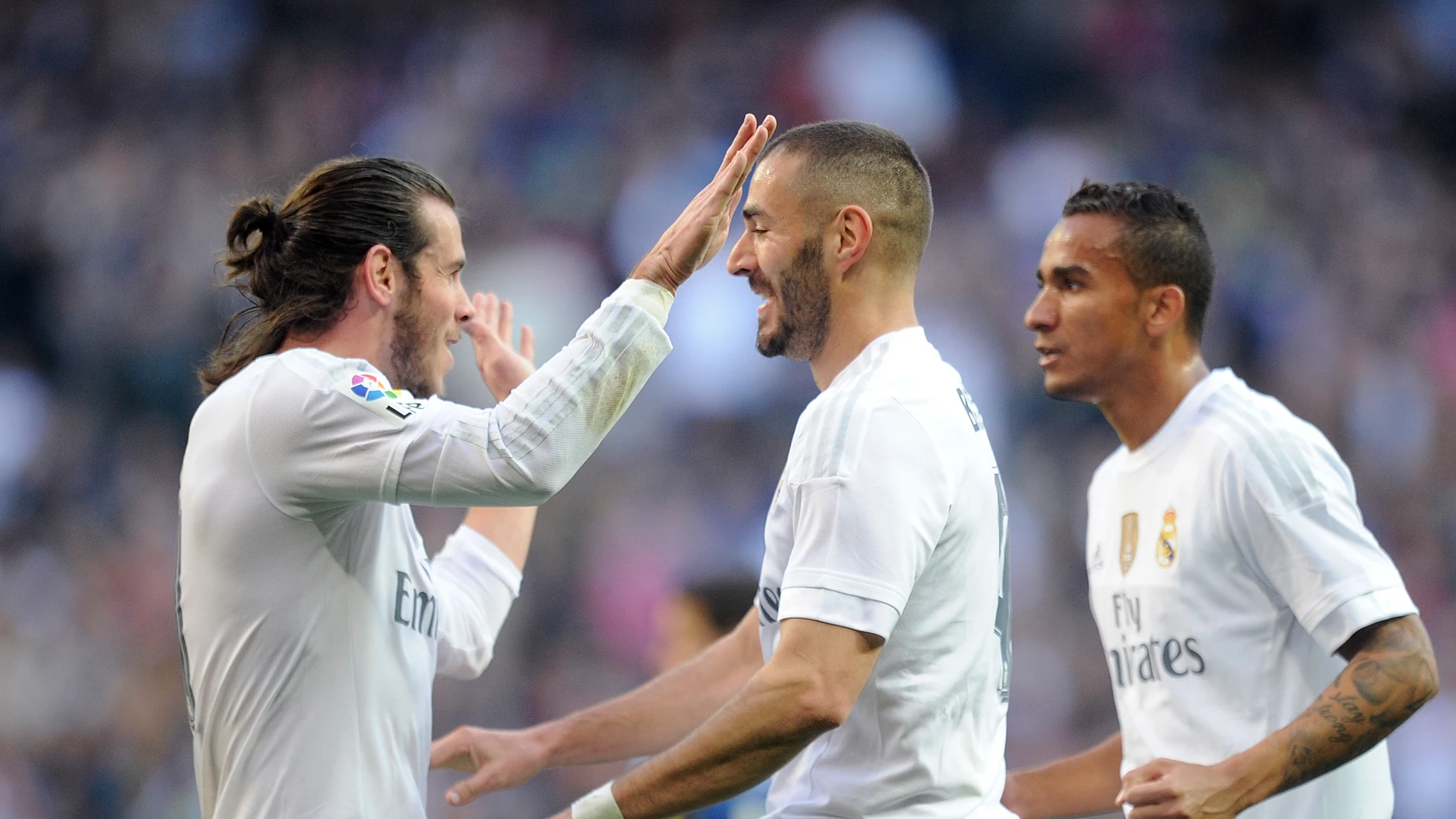 Los jugadores del Real Madrid celebran uno de los goles ante el Getafe Los jugadores del Real Madrid celebran uno de los goles ante el Getafe