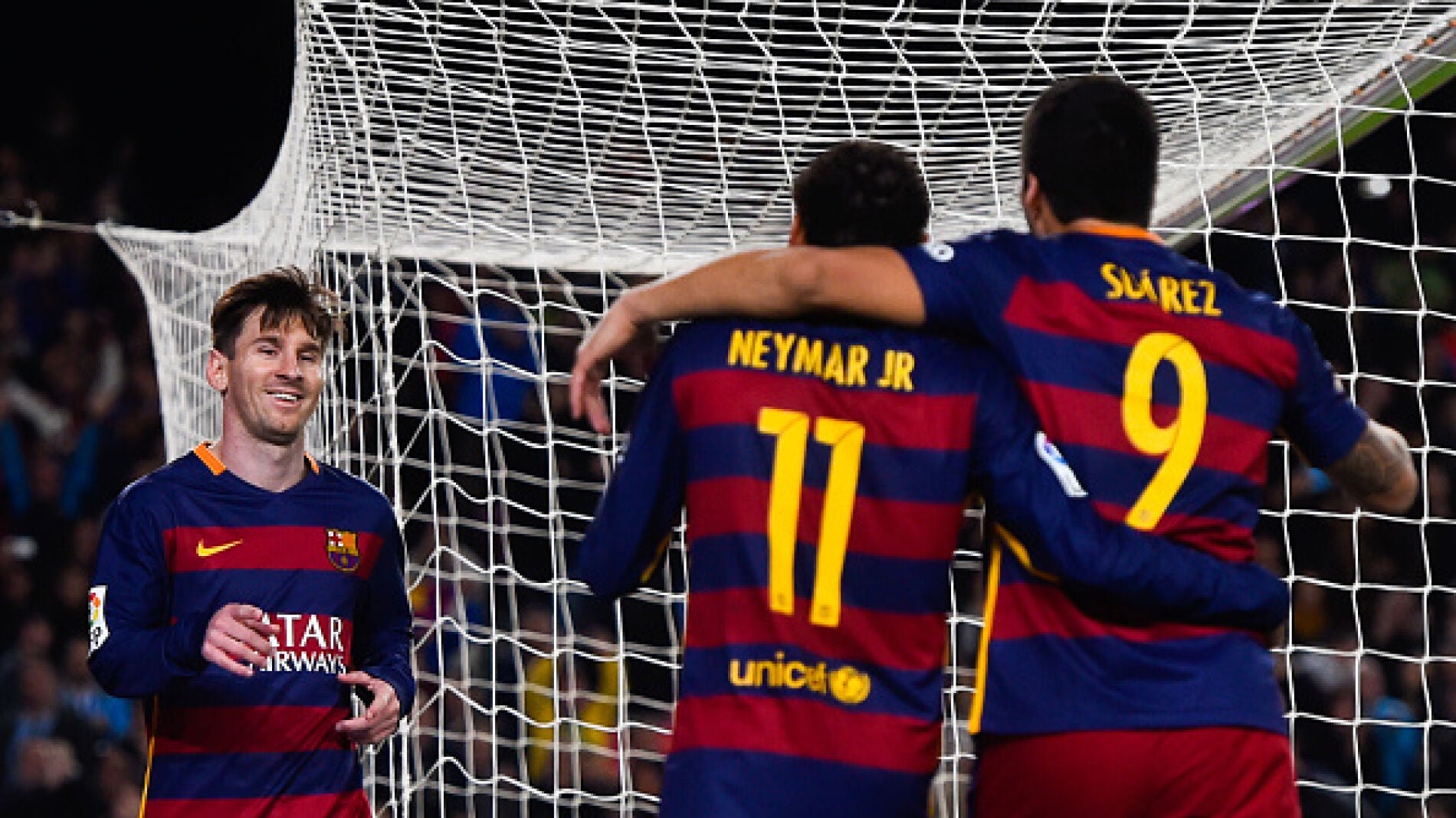 Leo Messi, Luis Su&aacute;rez y Neymar