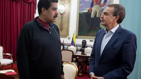 Zapatero con Maduro en Miraflores Zapatero con Maduro en Miraflores