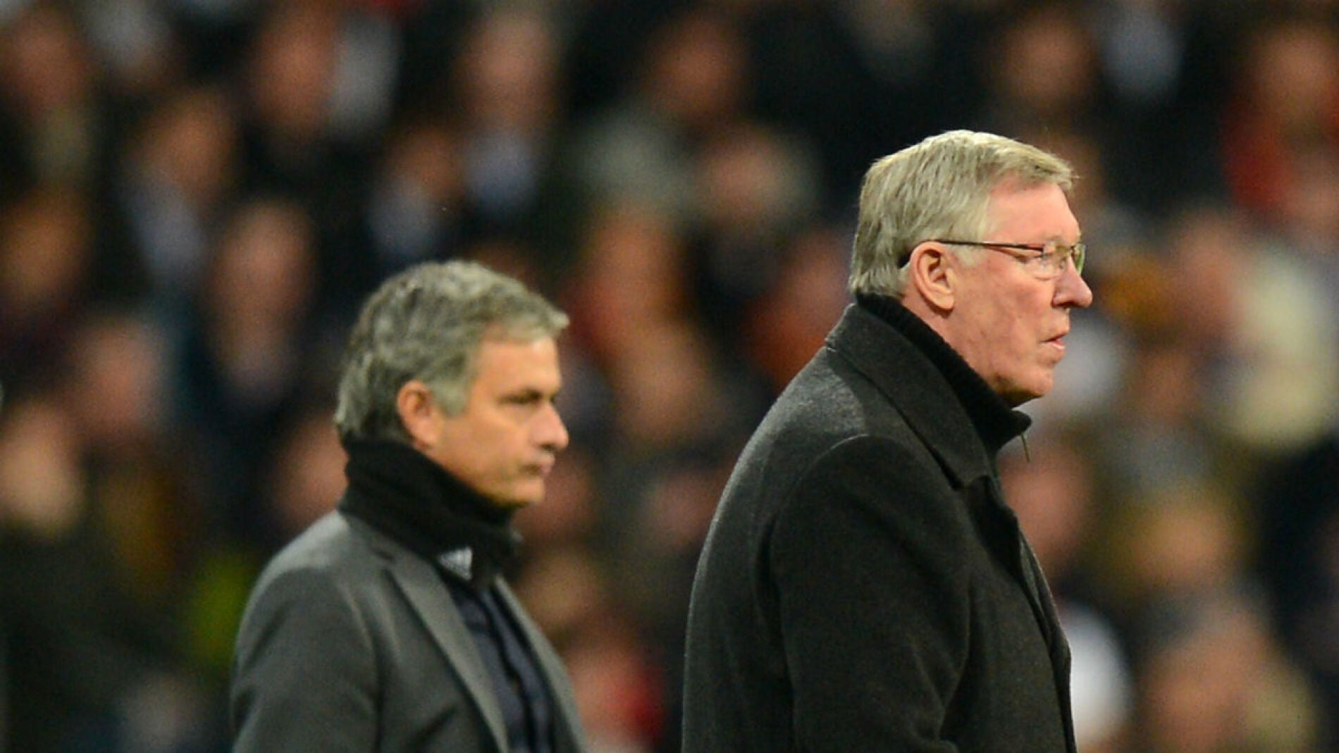 Ferguson, en su etapa como t&eacute;cnico del United junto a Mourinho