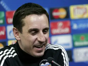 Gary Neville, durante la rueda de prensa del Valencia Gary Neville, durante la rueda de prensa del Valencia