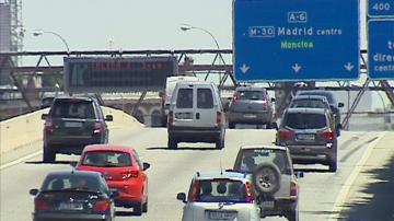 Tráfico en la entrada a Madrid por la A-6