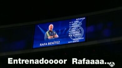 El Bernabéu volvió a recibir a Benítez con pitos