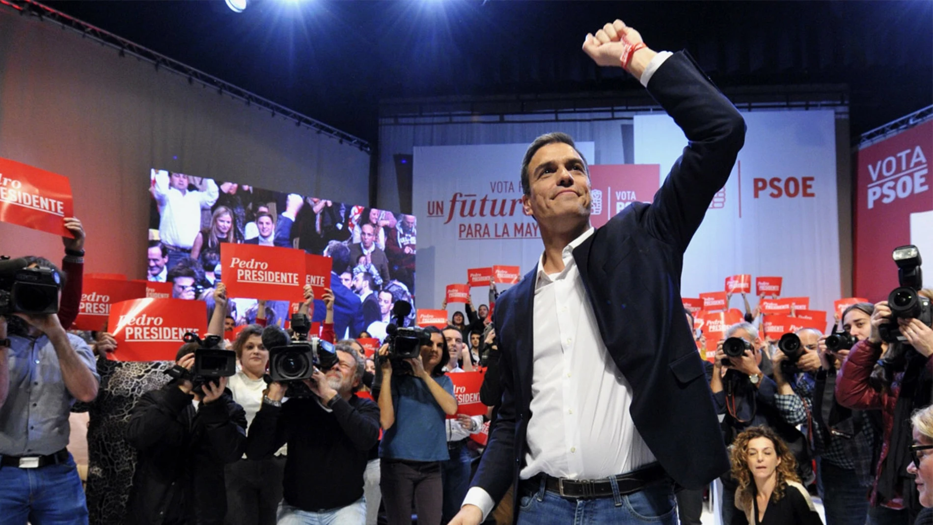 Pedro Sánchez durante el mitin de Toledo Pedro Sánchez durante el mitin de Toledo