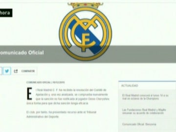 Comunicado del Real Madrid sobre la sanción en Copa