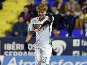 Peñaranda celebra un gol Peñaranda celebra un gol