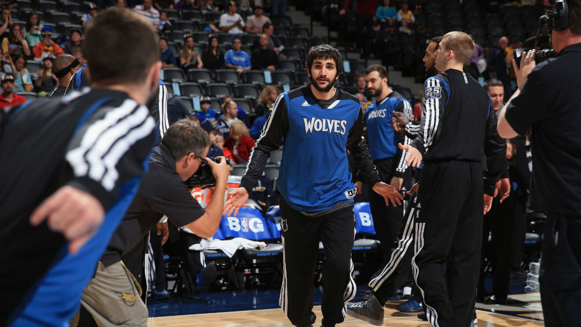 Ricky Rubio, durante la presentaci&oacute;n del equipo