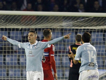Iago Aspas celebra su gol contra el Espanyol Iago Aspas celebra su gol contra el Espanyol